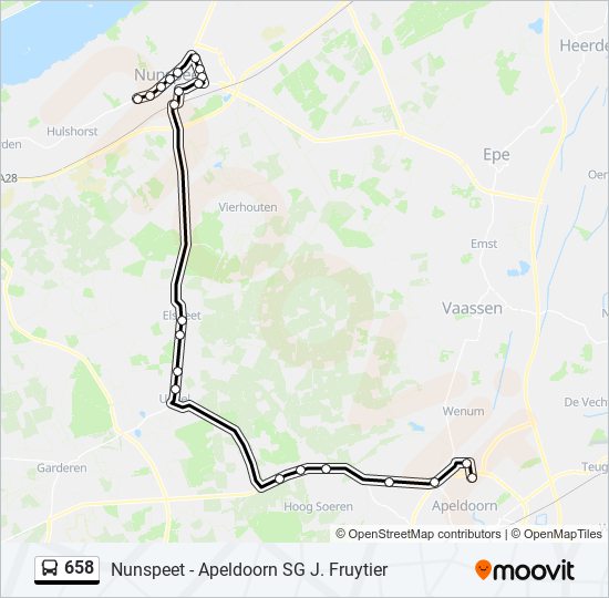 658 bus Line Map