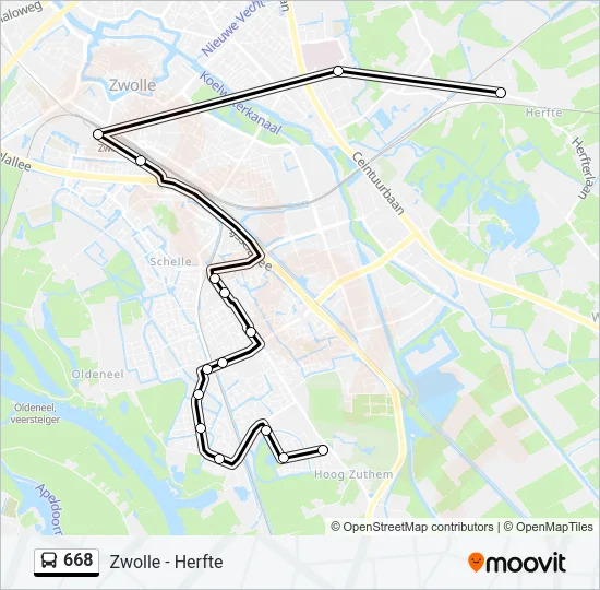 668 Bus Line Map