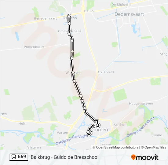 669 Bus Line Map