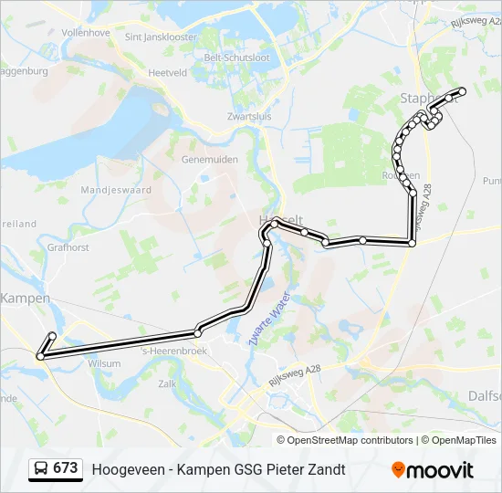 673 Bus Line Map