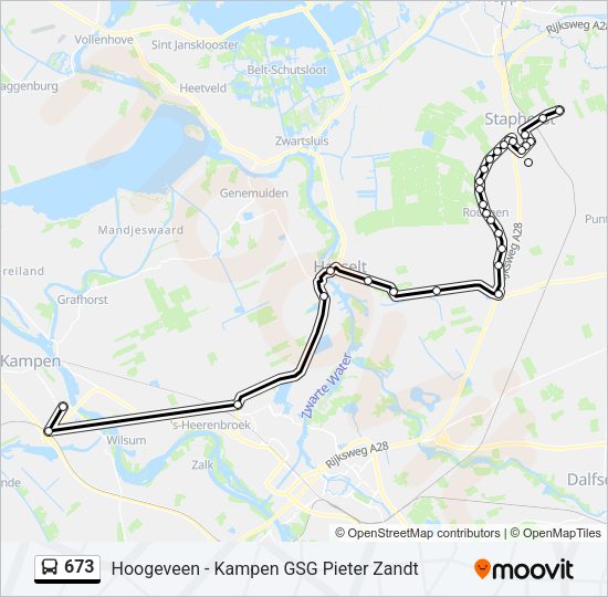 673 Bus Line Map