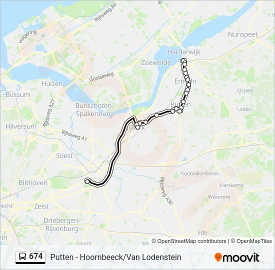 674 Bus Line Map