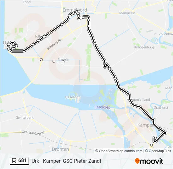 681 Bus Line Map