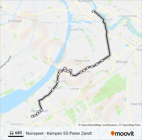 685 Bus Line Map