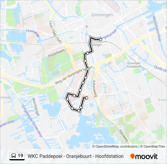 19 Bus Line Map