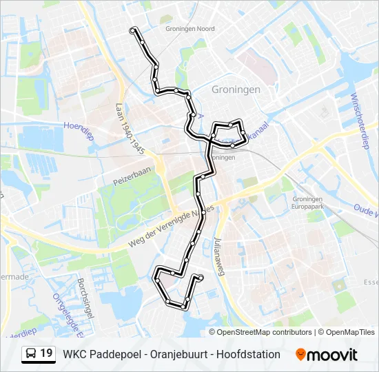 19 Bus Line Map