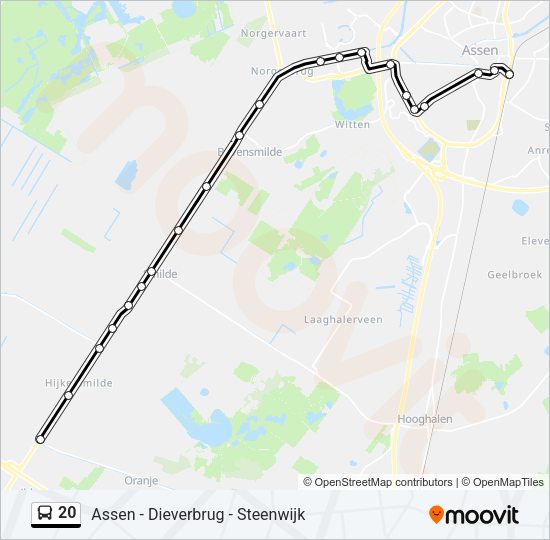 20 Bus Line Map