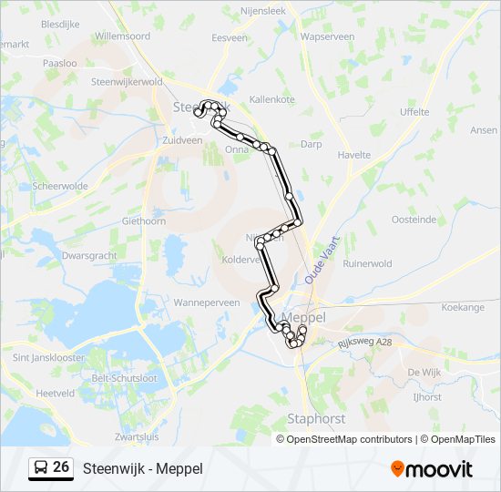 26 bus Line Map