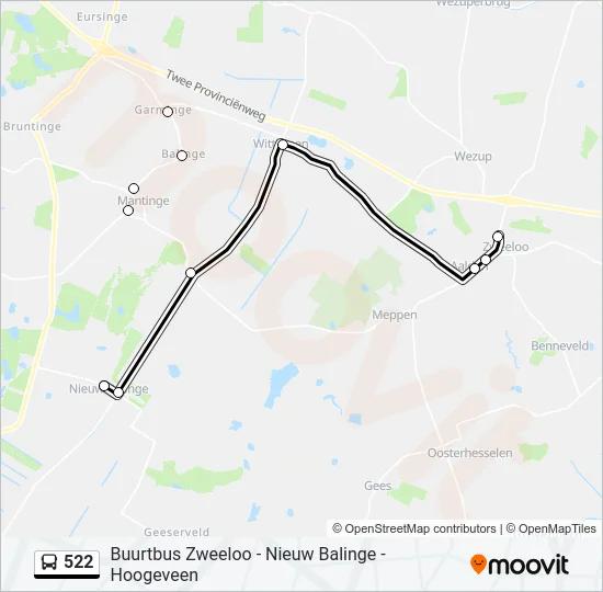 522 Bus Line Map