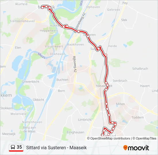 35 Bus Line Map
