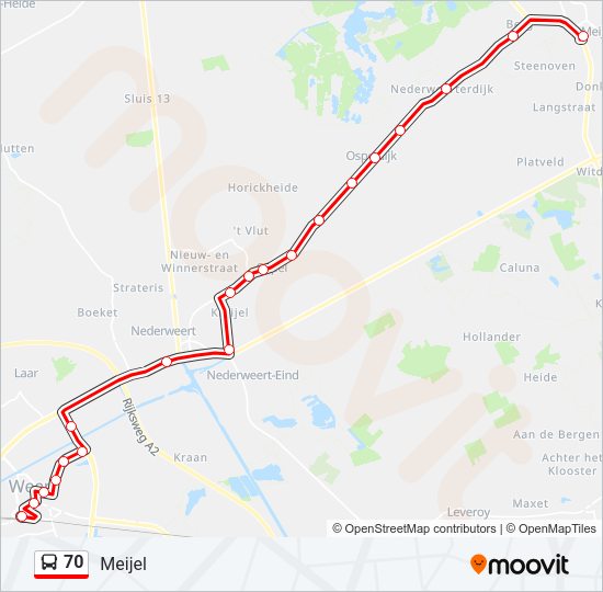 70 Bus Line Map