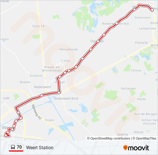 70 bus Line Map