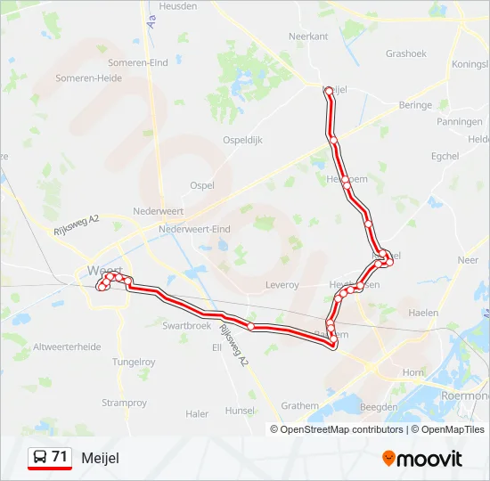 71 Bus Line Map