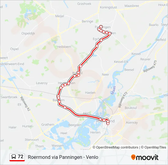 72 Bus Line Map