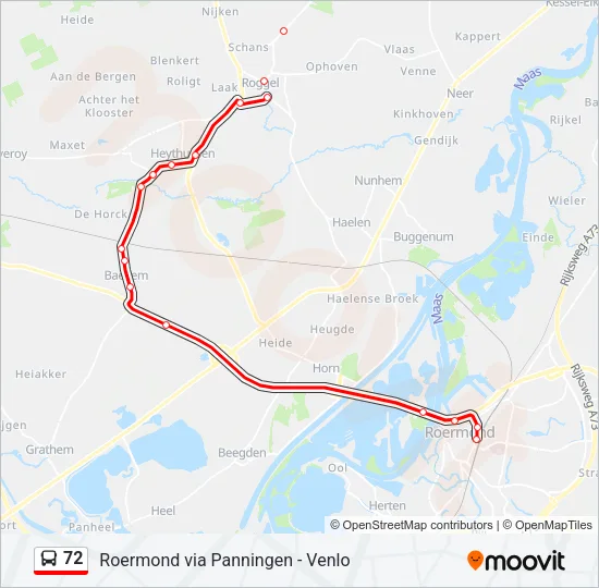 Buslinie 72 Karte
