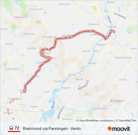 72 Bus Line Map