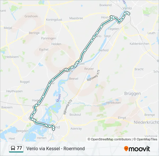 77 Bus Line Map