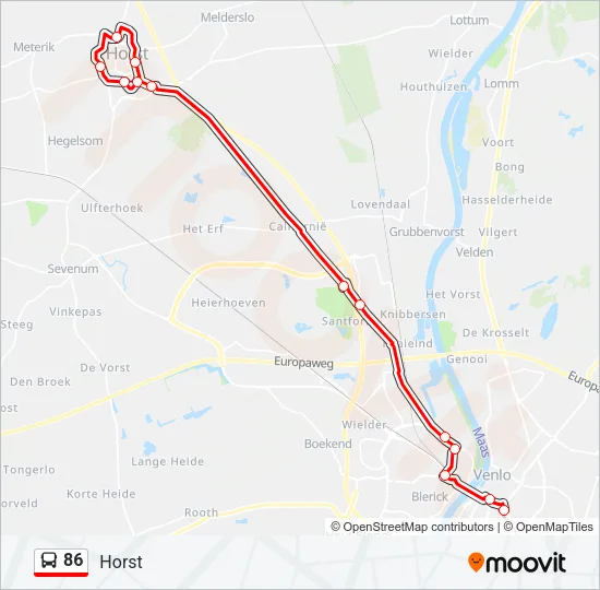 86 Bus Line Map