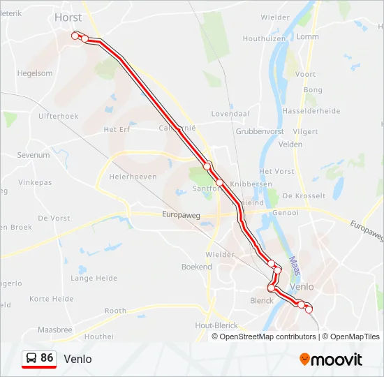 86 Bus Line Map