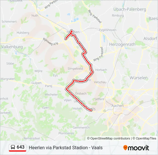 643 Bus Line Map