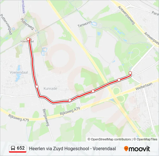 652 Bus Line Map