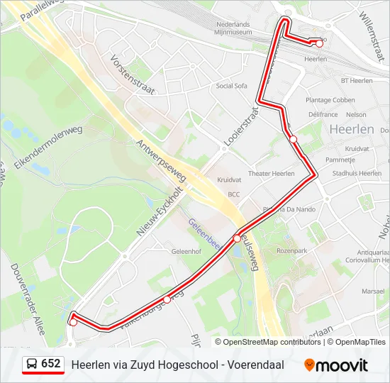 652 Bus Line Map