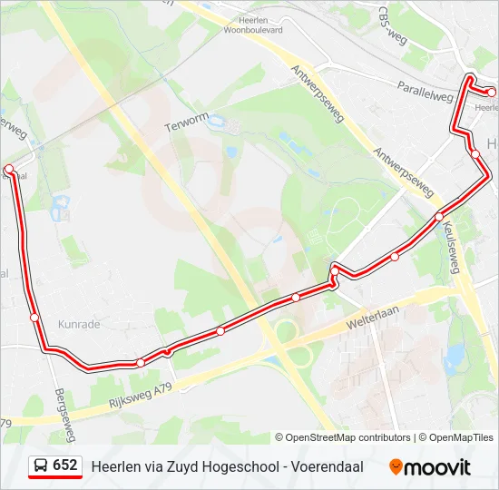 652 Bus Line Map