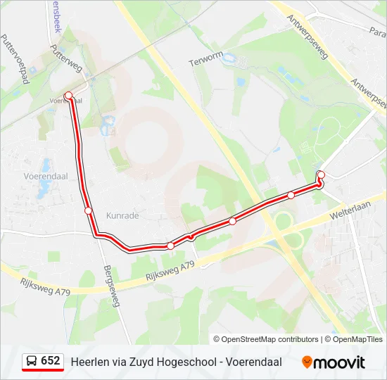 652 Bus Line Map