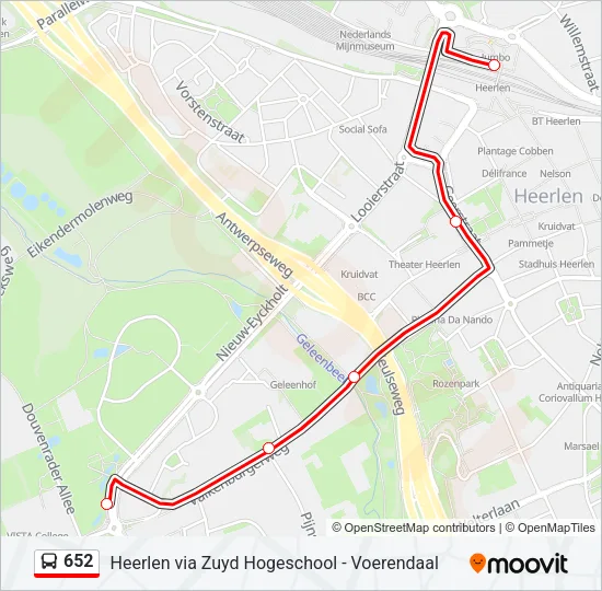 652 Bus Line Map