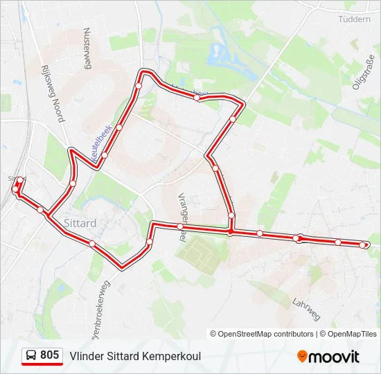 805 Bus Line Map
