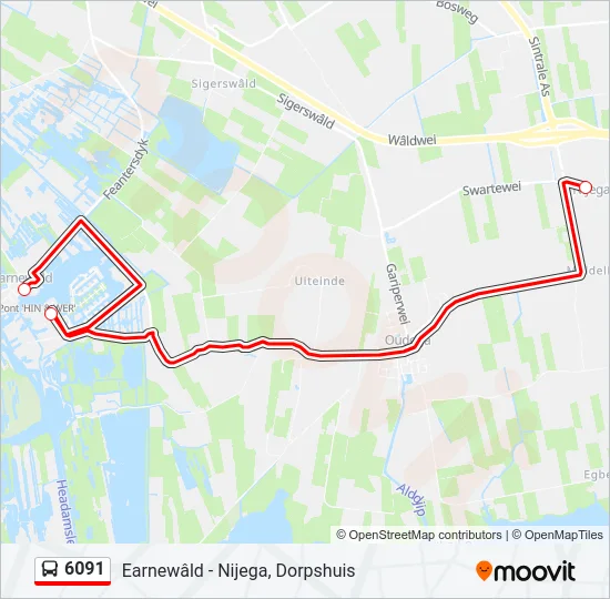 6091 Bus Line Map