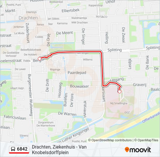 6842 bus Line Map