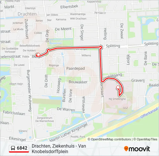 6842 Bus Line Map