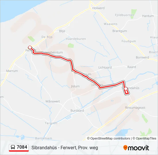 7084 Bus Line Map