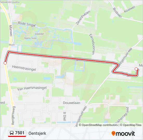 7501 Bus Line Map