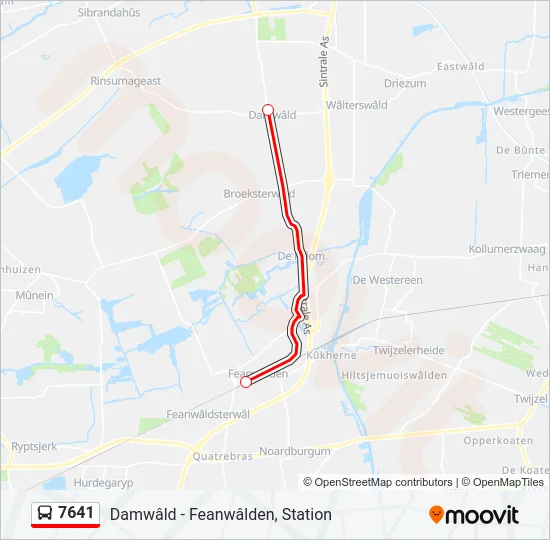 7641 Bus Line Map