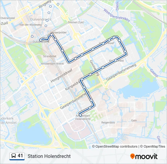 41 Bus Line Map