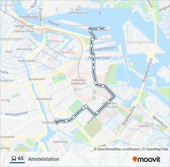 65 Bus Line Map