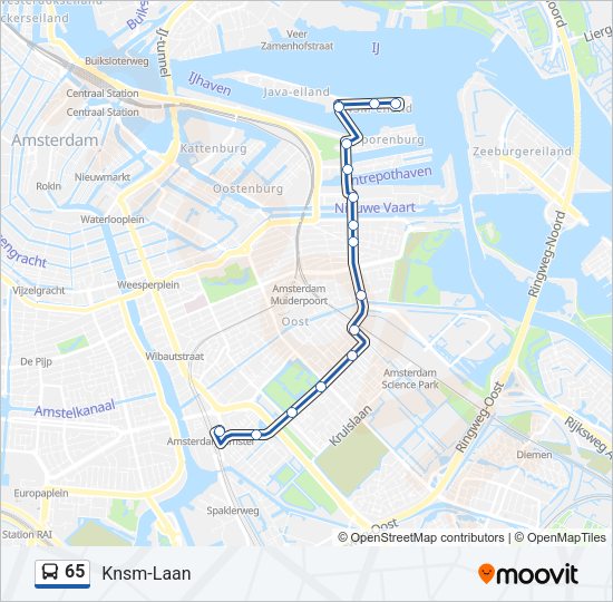 65 Bus Line Map