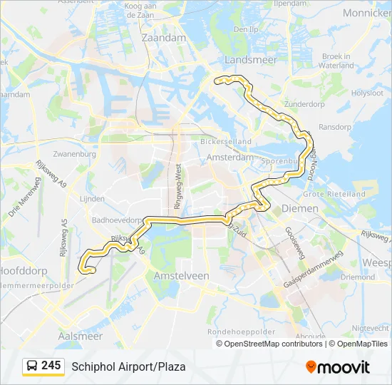 245 Bus Line Map