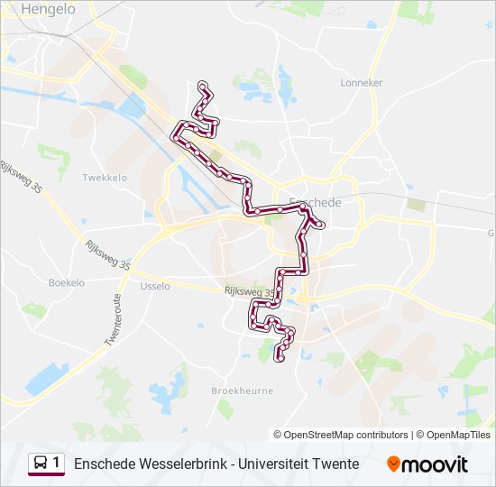 1 bus Line Map