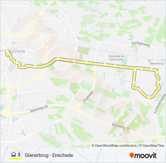 3 Bus Line Map