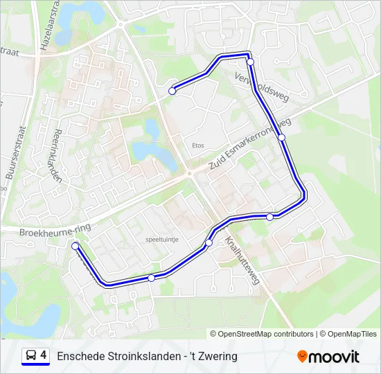 Bus 4 lijnkaart