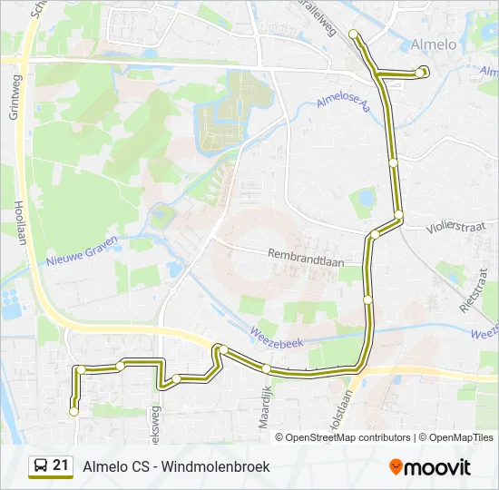 21 Bus Line Map