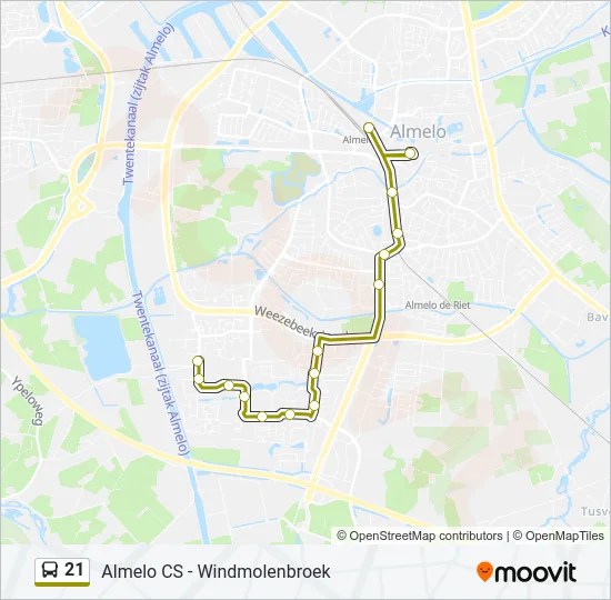 21 Bus Line Map