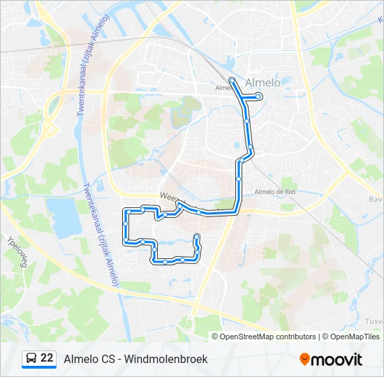 22 Bus Line Map
