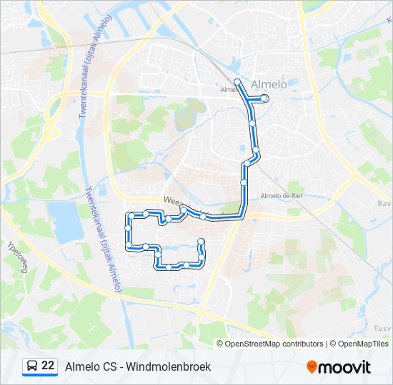 22 bus Line Map