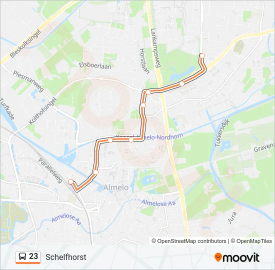 23 Bus Line Map