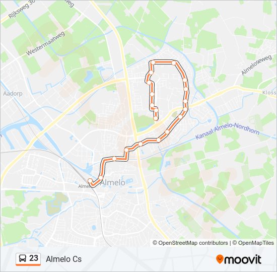 23 bus Line Map