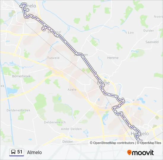 51 Bus Line Map